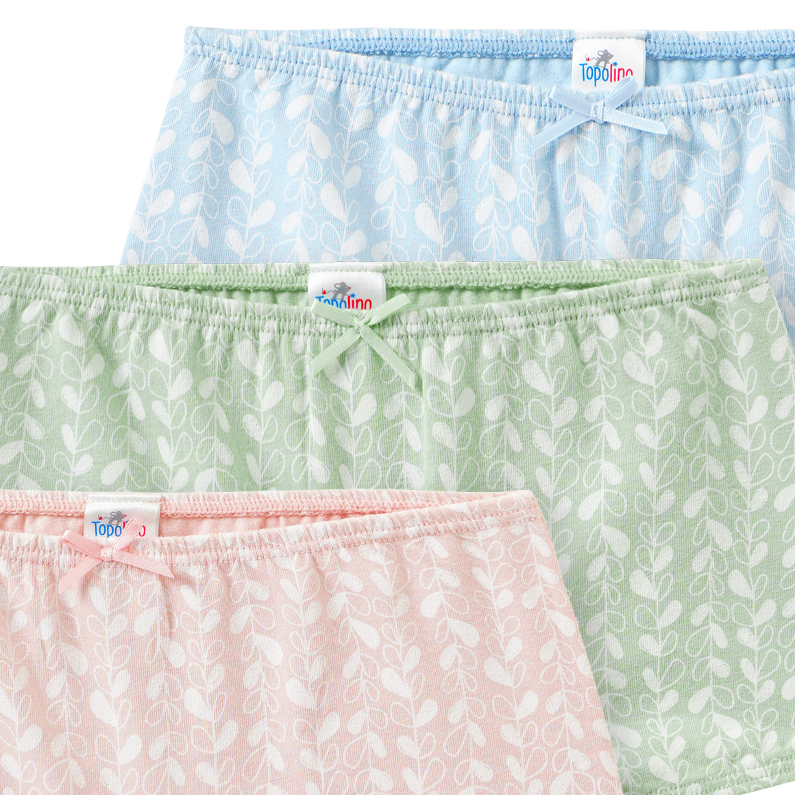 3 Mädchen Pantys mit floralem Print