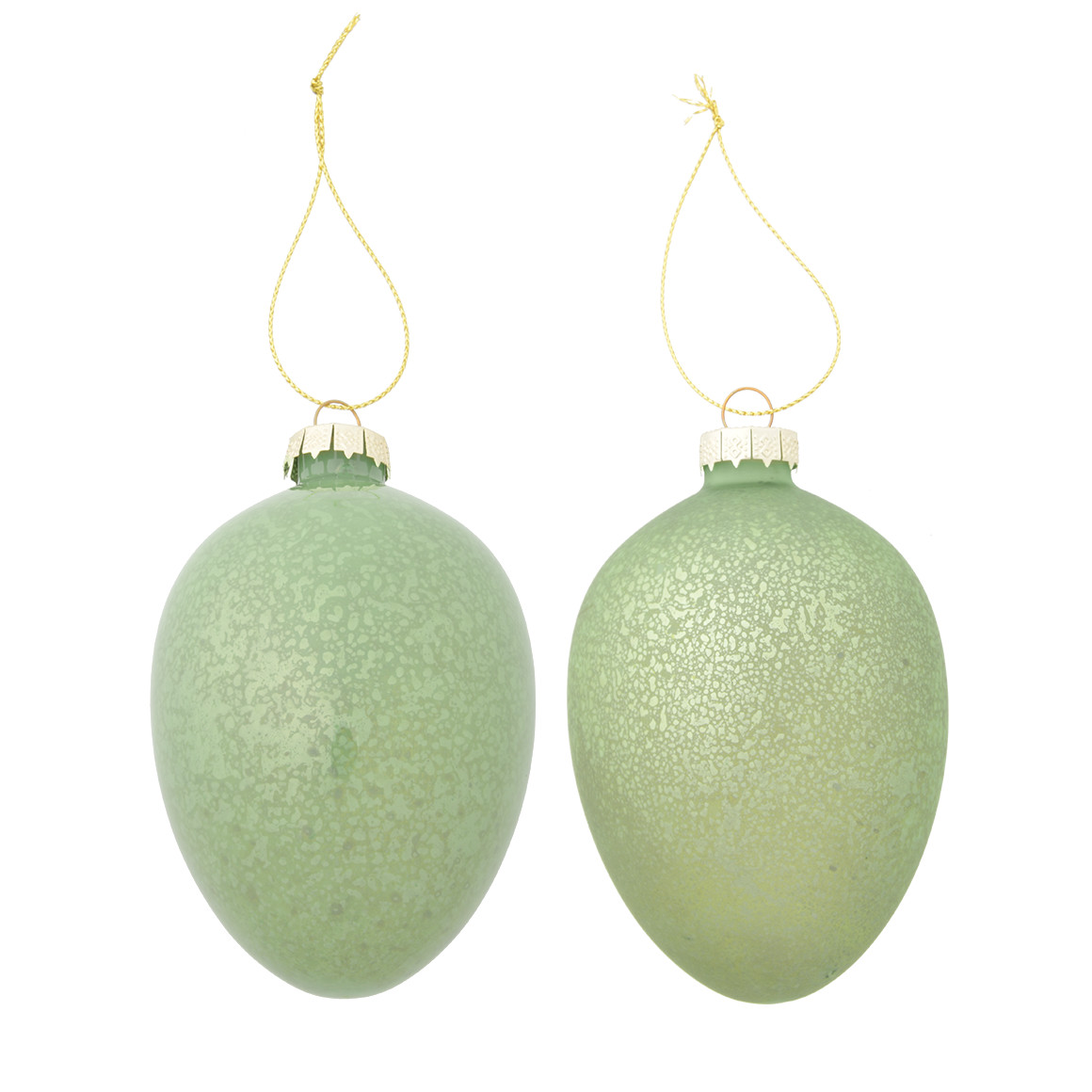 2 grote decoratieve hangers paasei van glas