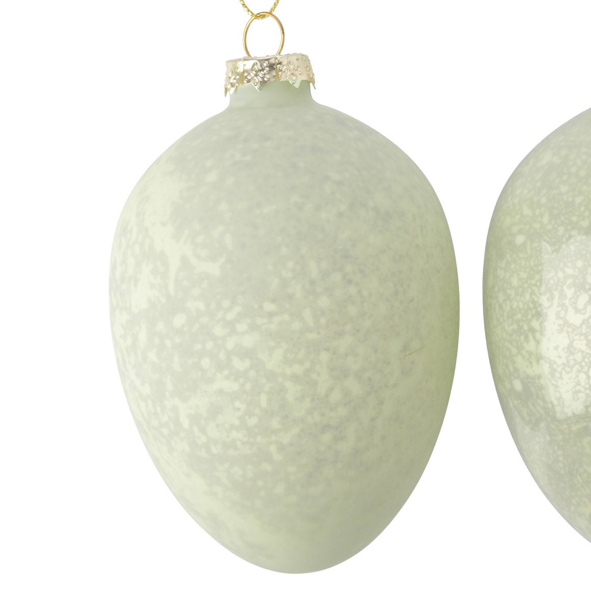 2 kleine Deko-Hänger Osterei aus Glas