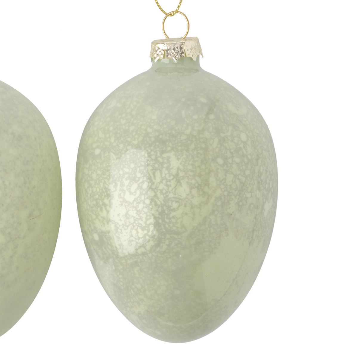 2 kleine Deko-Hänger Osterei aus Glas