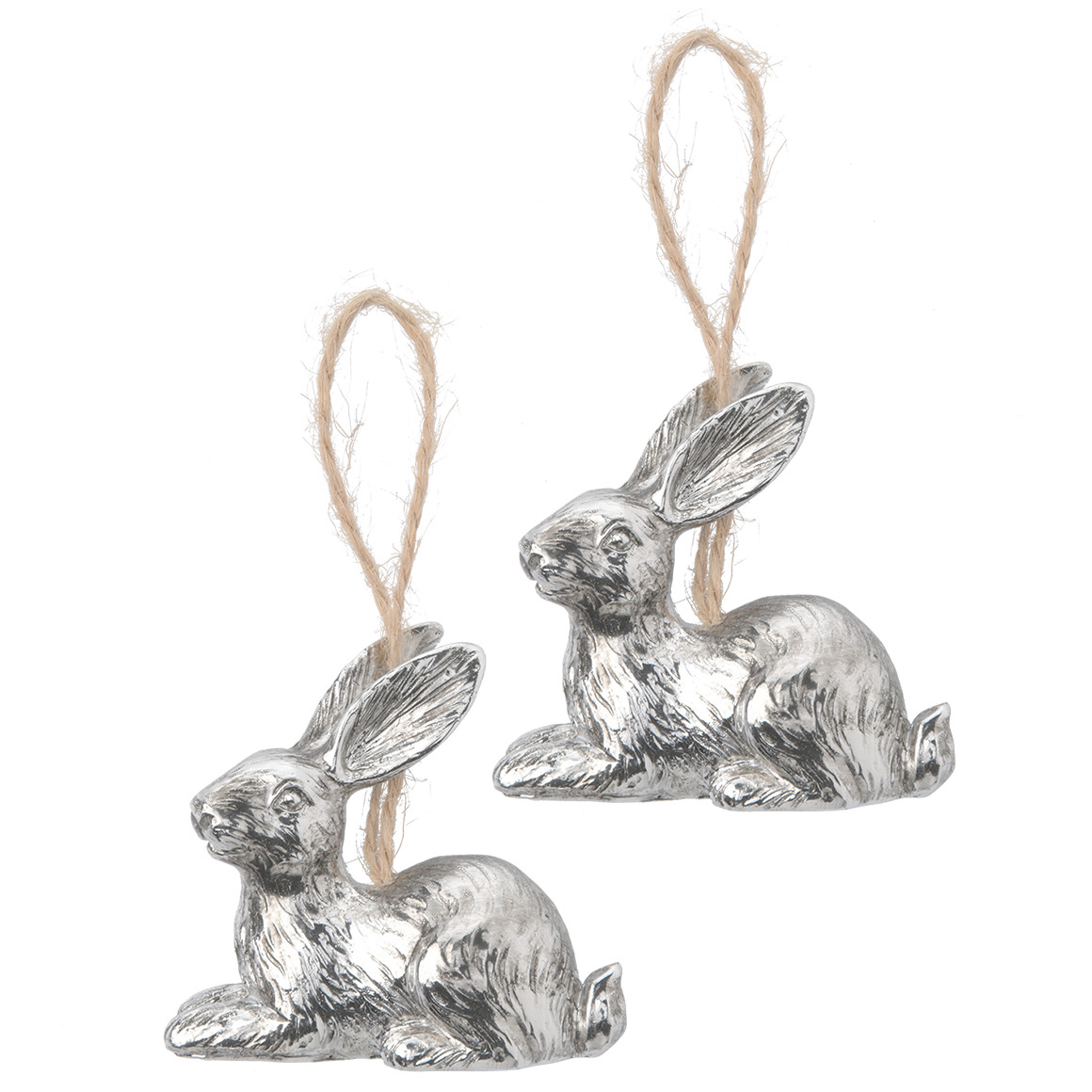 2 decoratieve hangers in de vorm van een haas