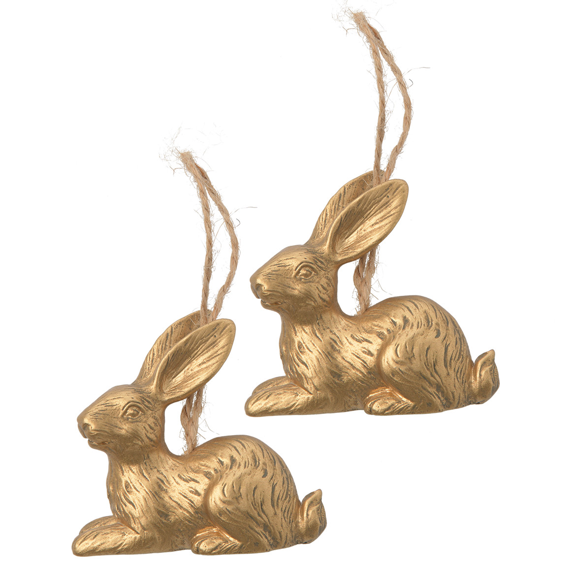 2 decoratieve hangers in de vorm van een haas