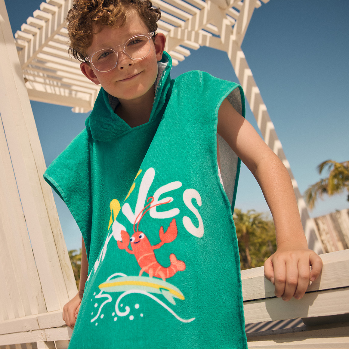 Kinder Badeponcho mit Krabbe