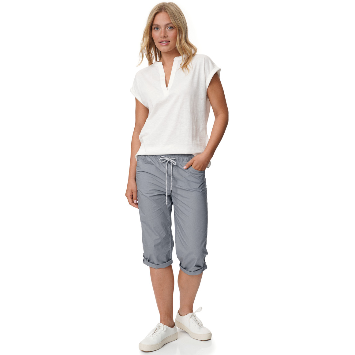 Damen Capri-Hose mit Elastikbund