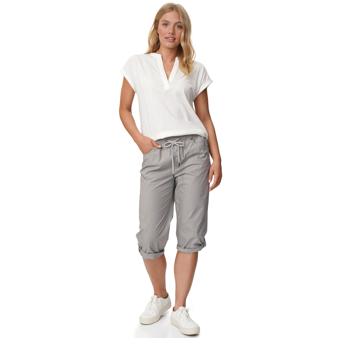 Damen Capri-Hose mit Elastikbund