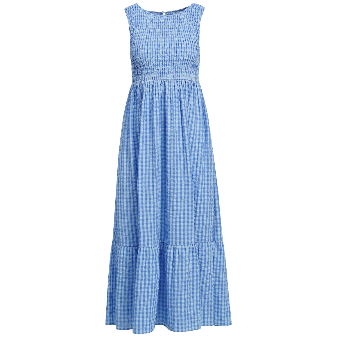 Damen Maxikleid in Seersucker-Optik