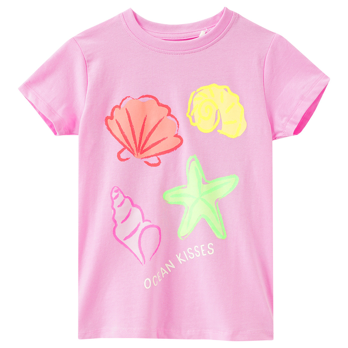Mädchen T-Shirt mit Neon-Print
