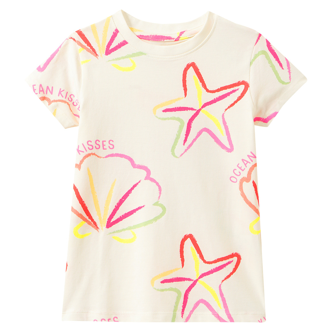 Mädchen T-Shirt mit Neon-Prints