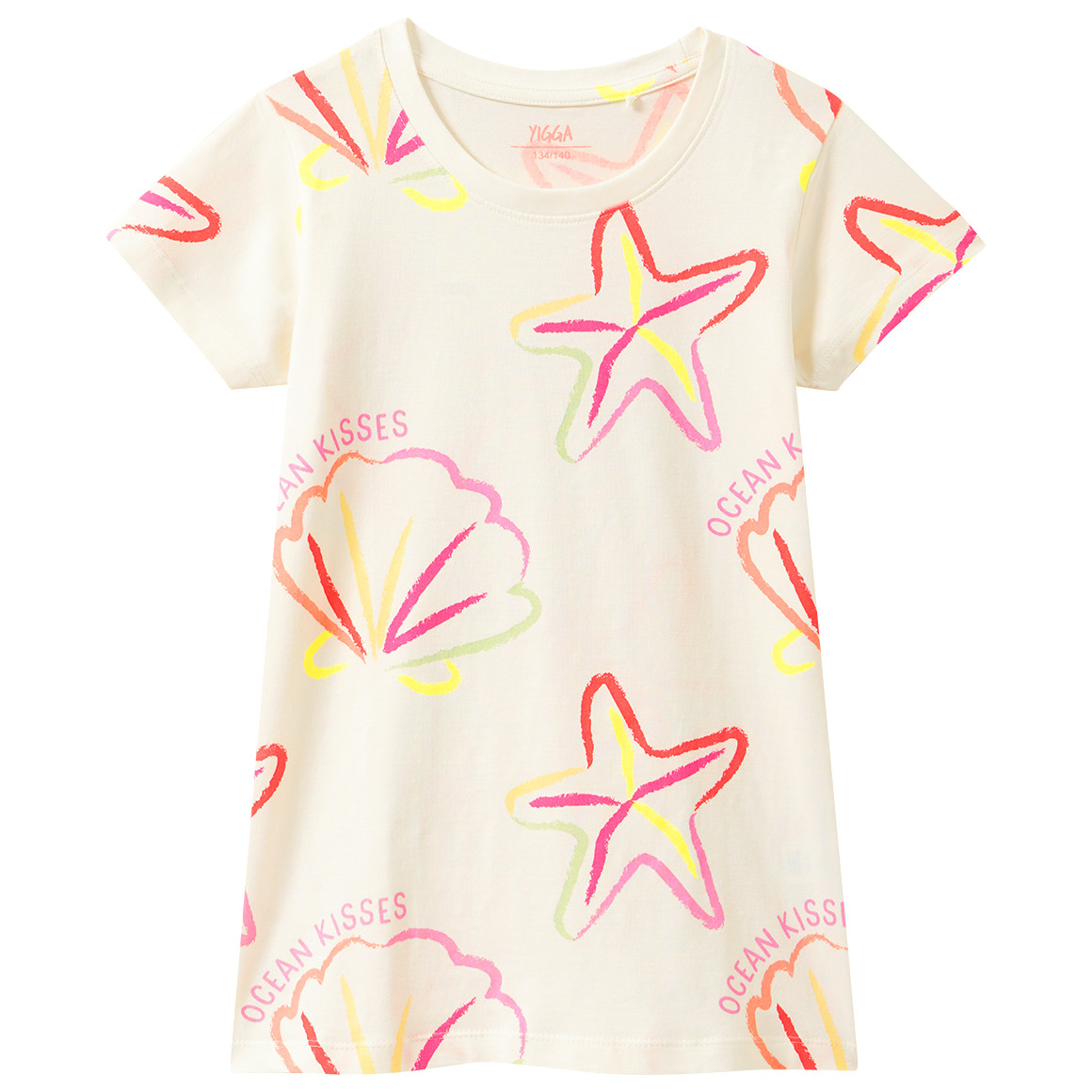 Mädchen T-Shirt mit Neon-Prints