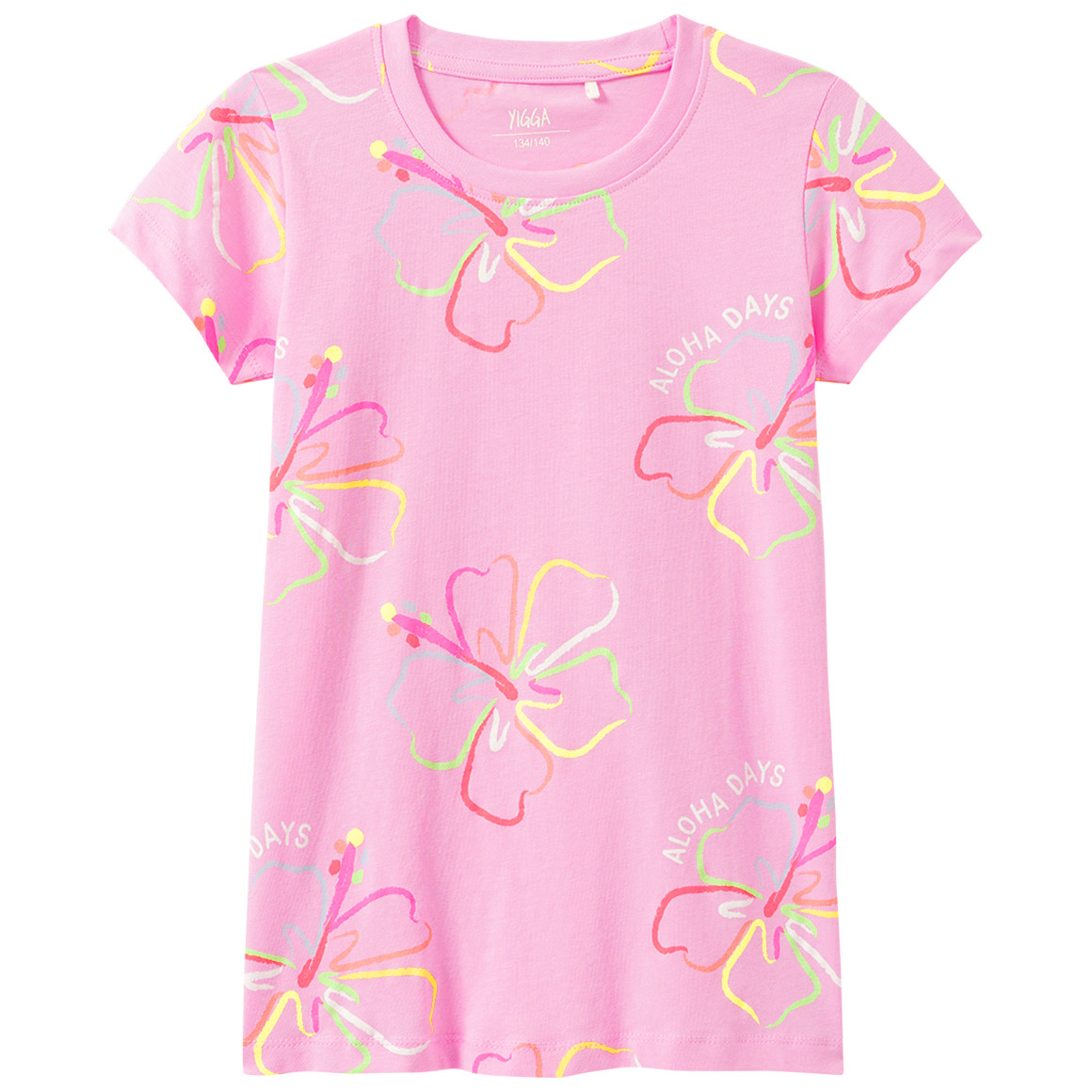 Mädchen T-Shirt mit Neon-Prints