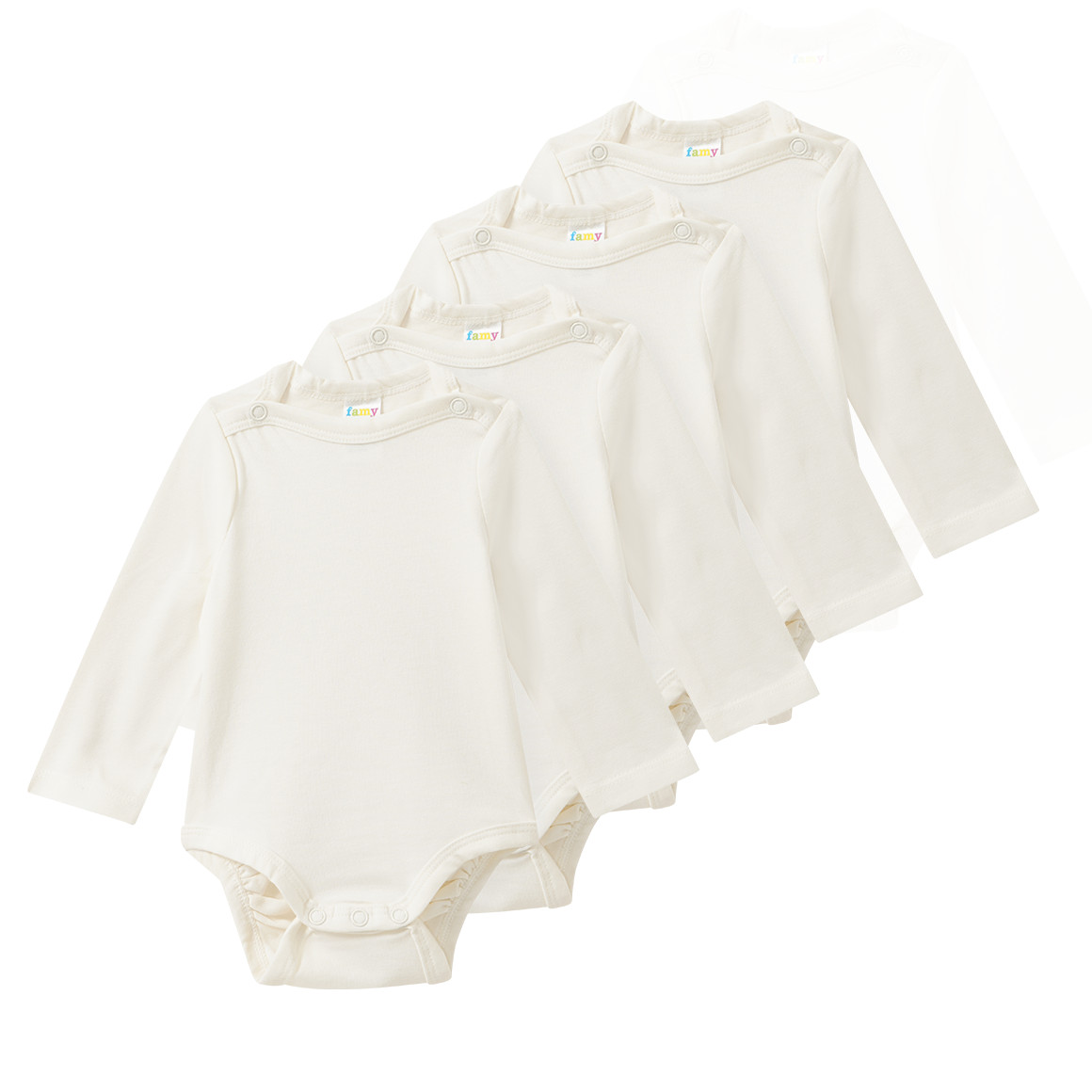 5 Baby Bodys aus Bio-Baumwolle