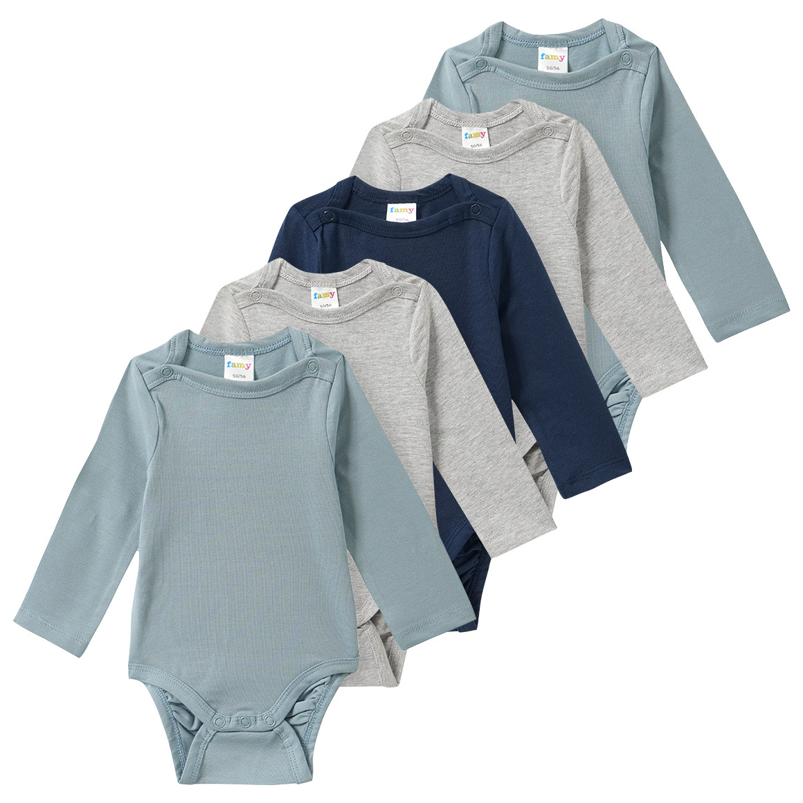 5 Baby Bodys im Farb-Mix