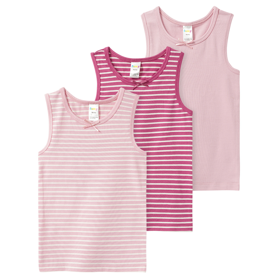 3 Baby Unterhemden mit Bio-Baumwolle