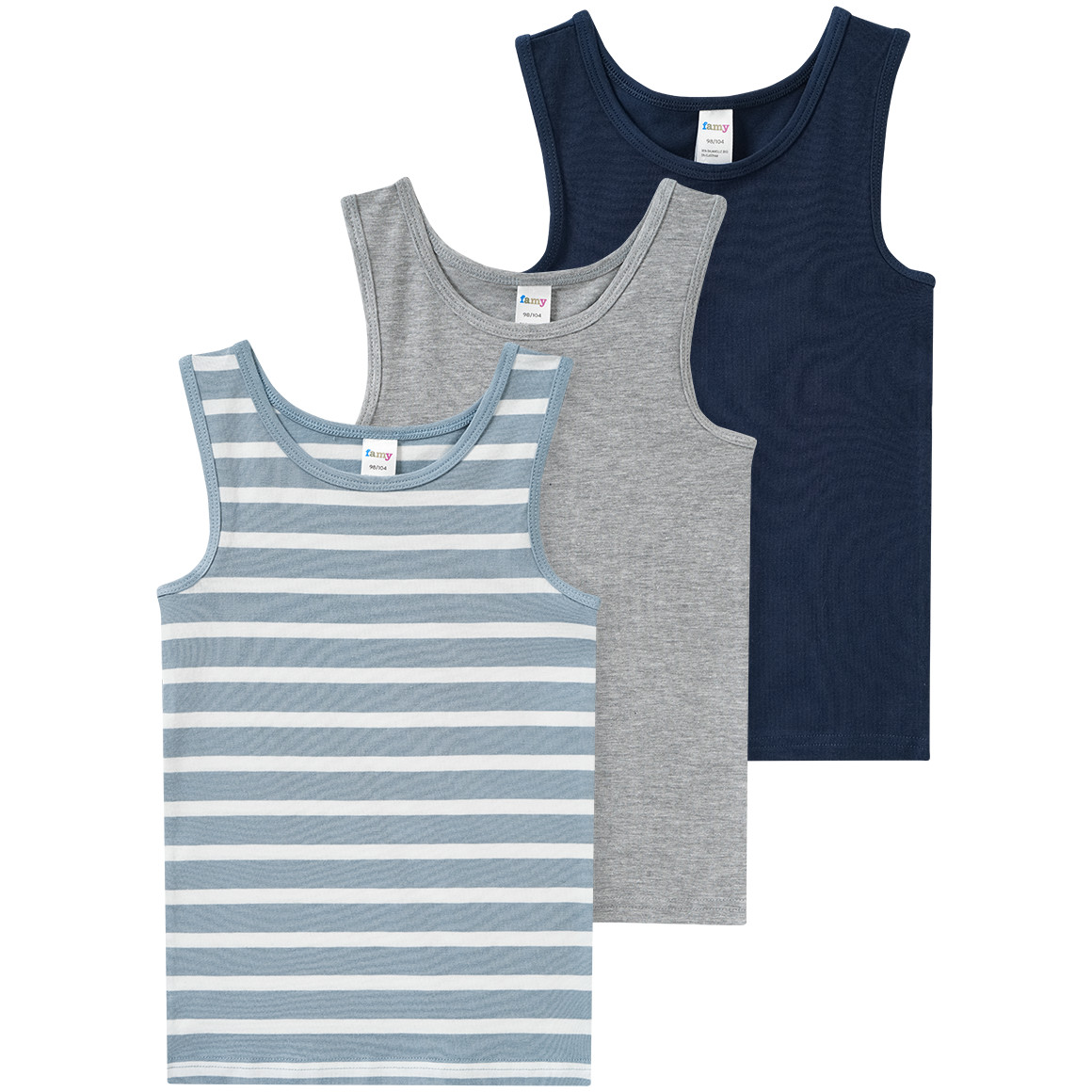 3 Jungen Unterhemden mit Bio-Baumwolle