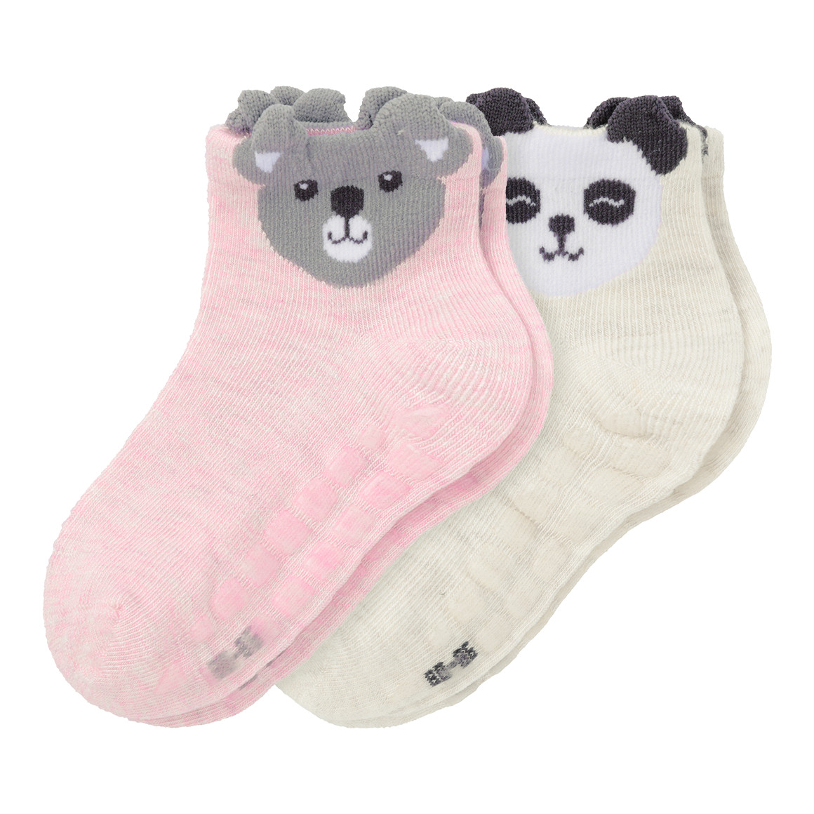 2 Paar Baby Stoppersocken mit Tier-Motiven