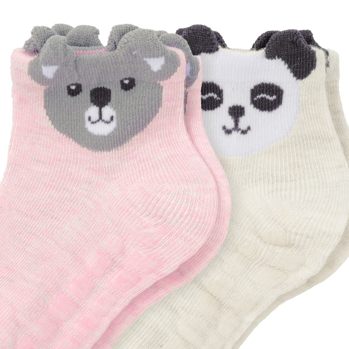 2 Paar Baby Stoppersocken mit Tier-Motiven