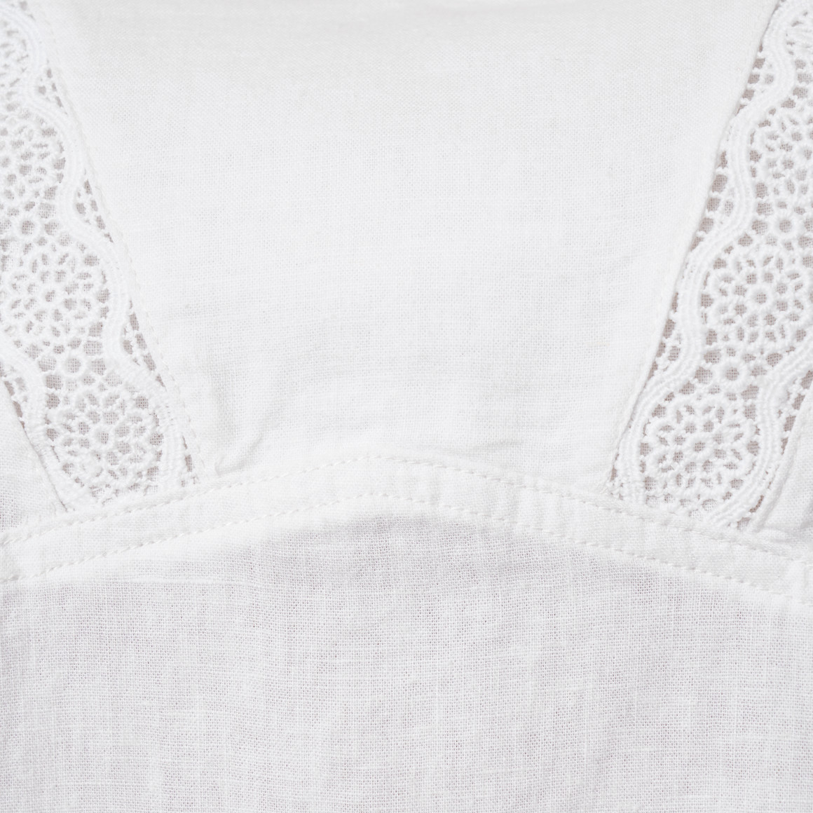 Damen Leinen-Bluse mit Häkelspitze