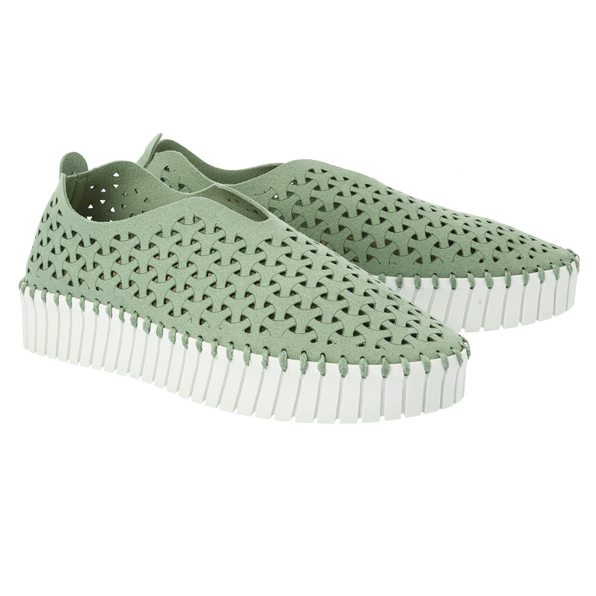 Damen Slipper mit Lochmuster