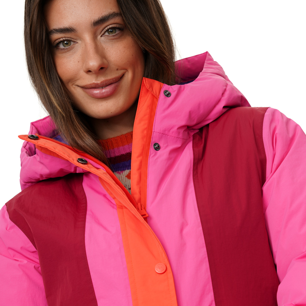 Dames-sneeuwjas met kleuraccenten