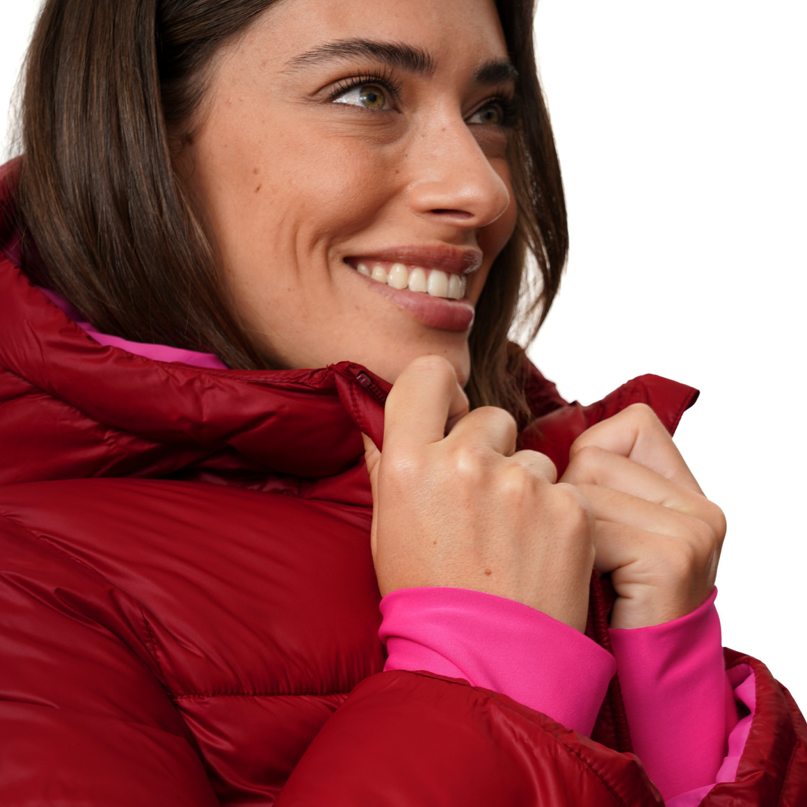Dameswinterjas met glanzende look