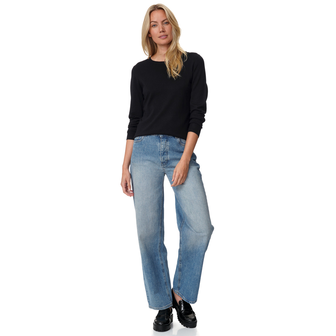 Damen Feinstrickpullover Rundhalsausschnitt