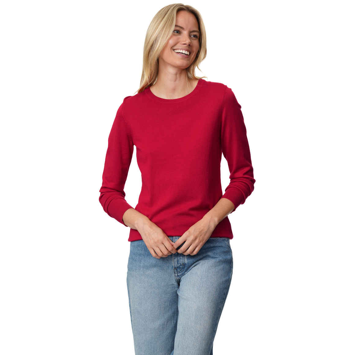 Damen Feinstrickpullover Rundhalsausschnitt