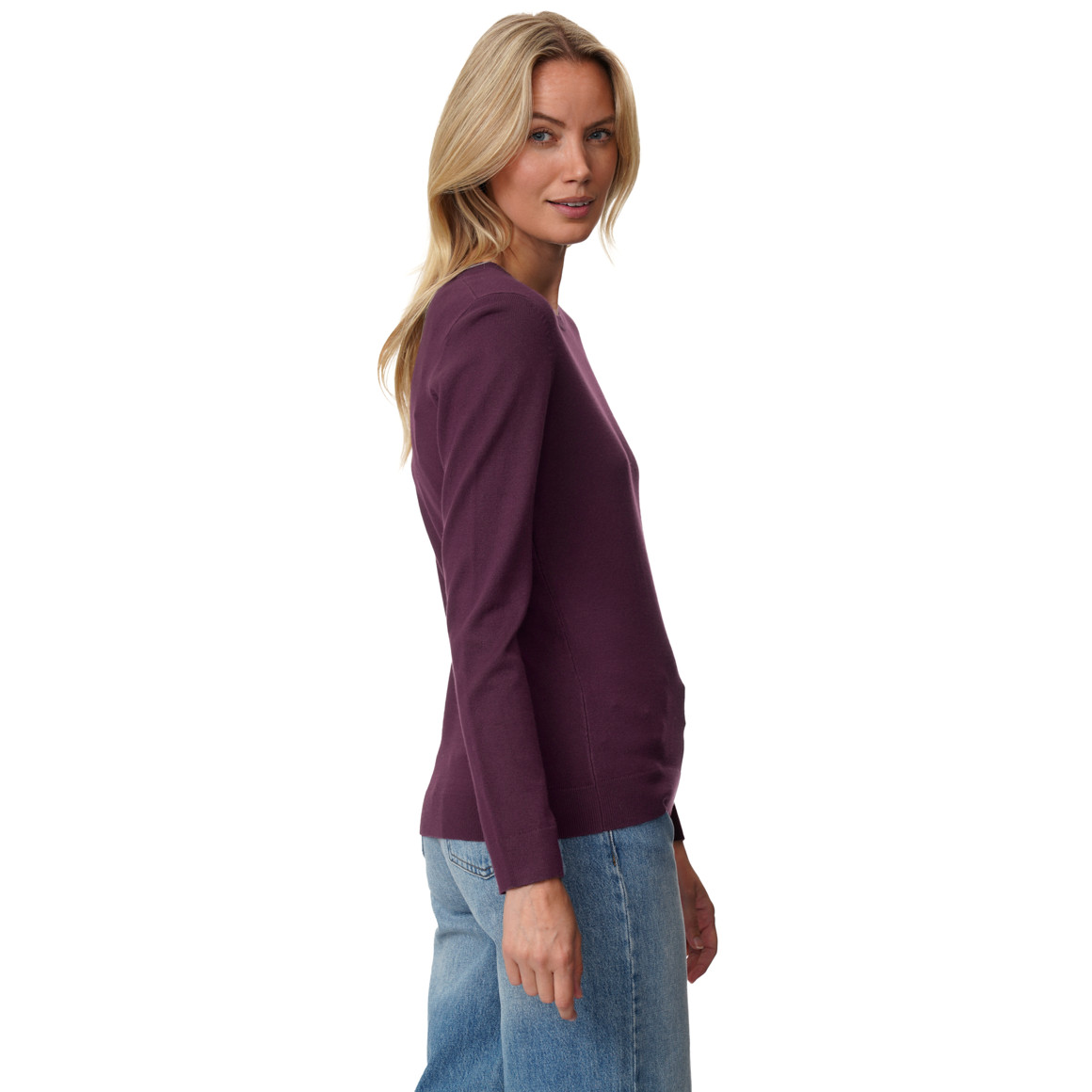Damen Feinstrickpullover Rundhalsausschnitt