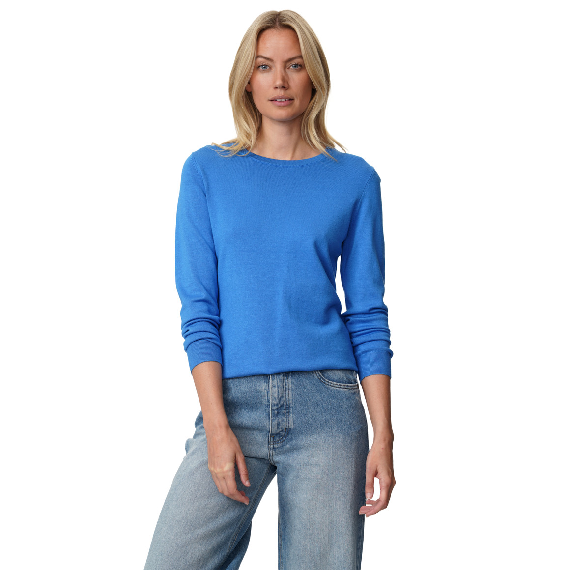 Damen Feinstrickpullover Rundhalsausschnitt