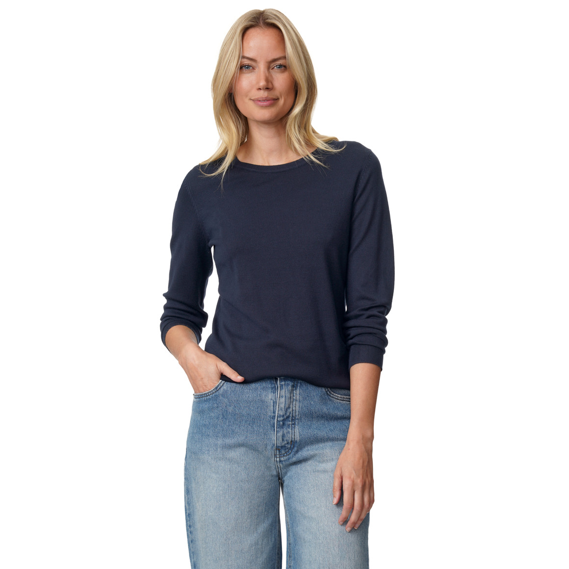 Damen Feinstrickpullover Rundhalsausschnitt