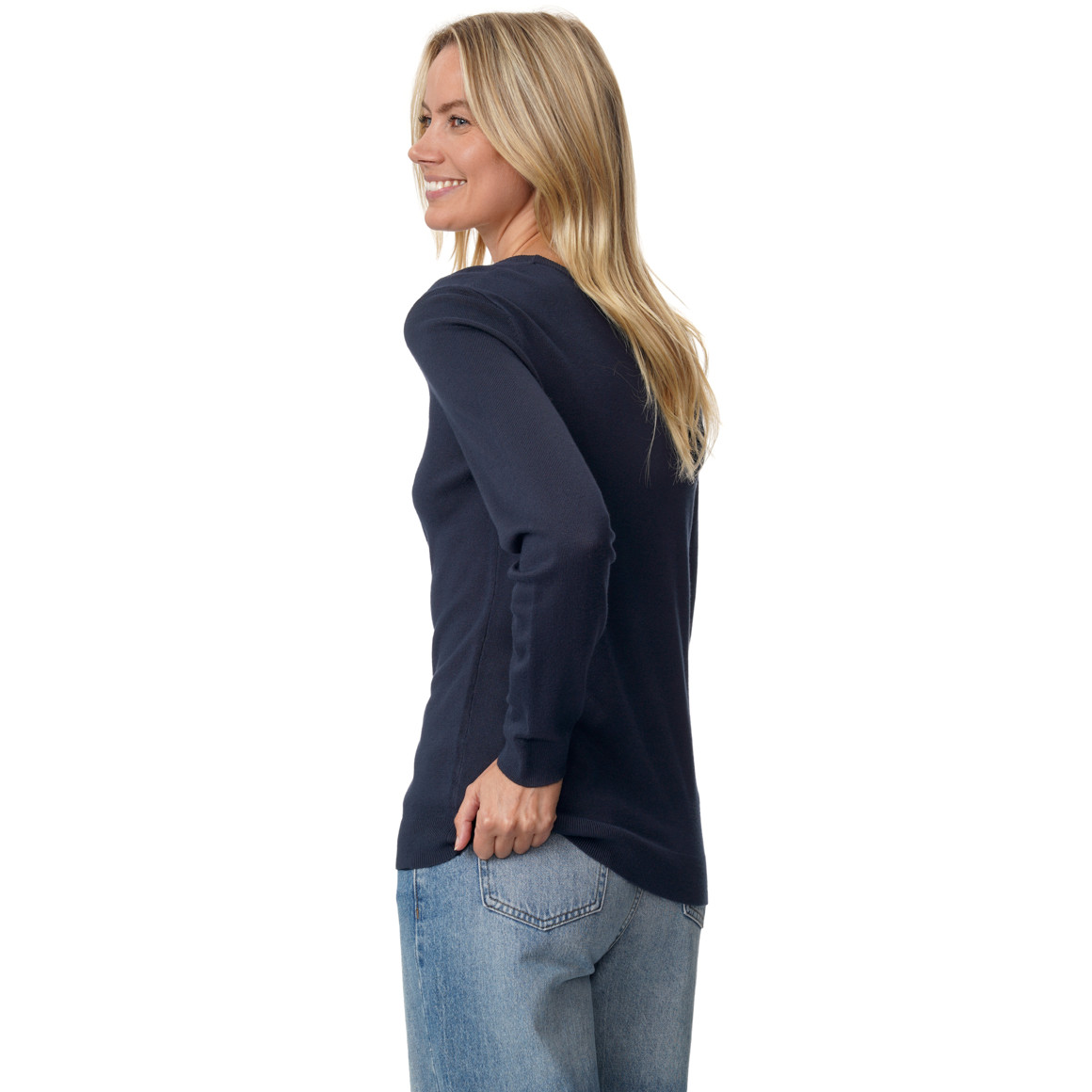 Damen Feinstrickpullover Rundhalsausschnitt
