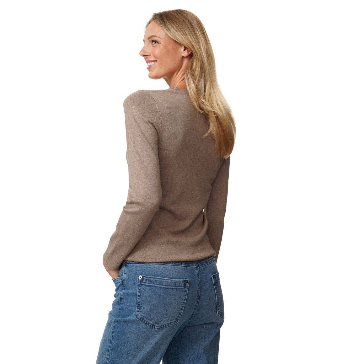 Damen Feinstrickpullover Rundhalsausschnitt