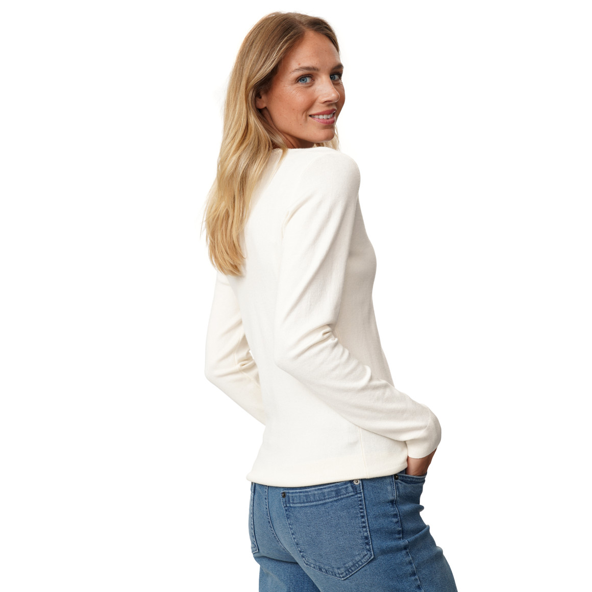 Damen Feinstrickpullover V-Ausschnitt