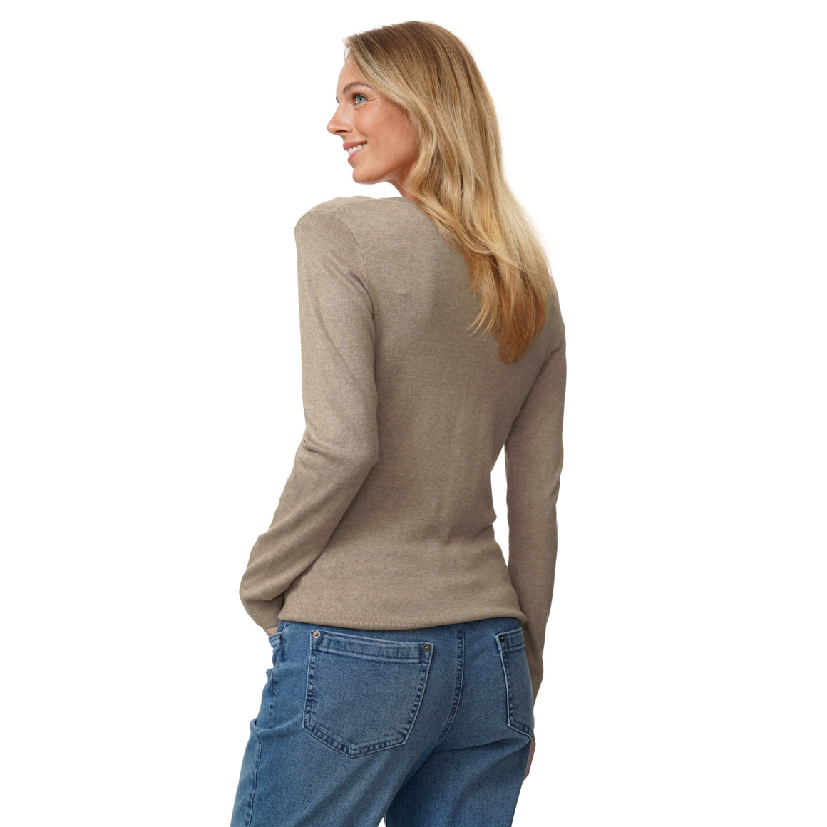 Damen Feinstrickpullover V-Ausschnitt