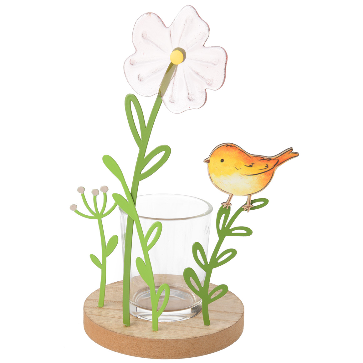 Teelichthalter mit Deko-Blume