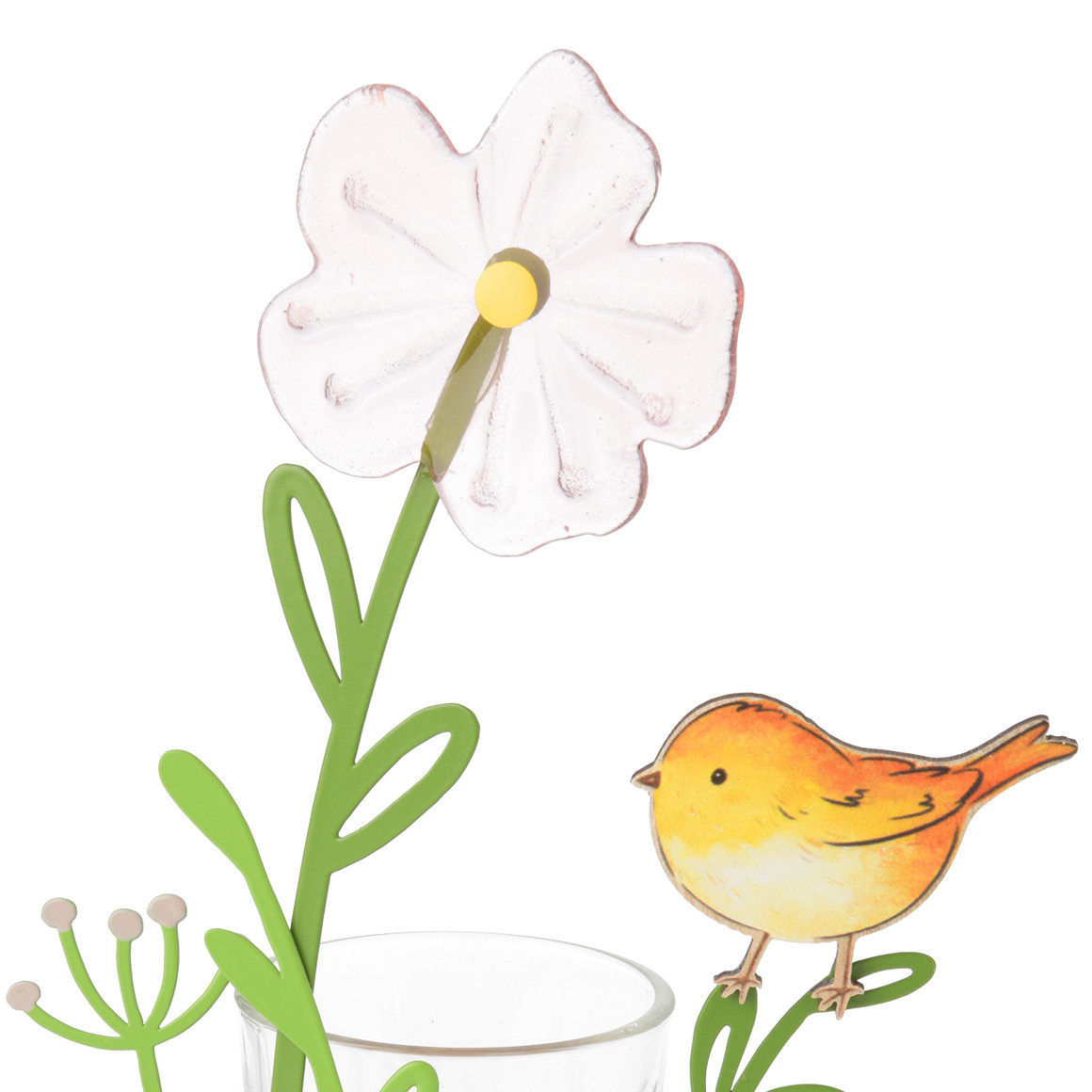 Teelichthalter mit Deko-Blume