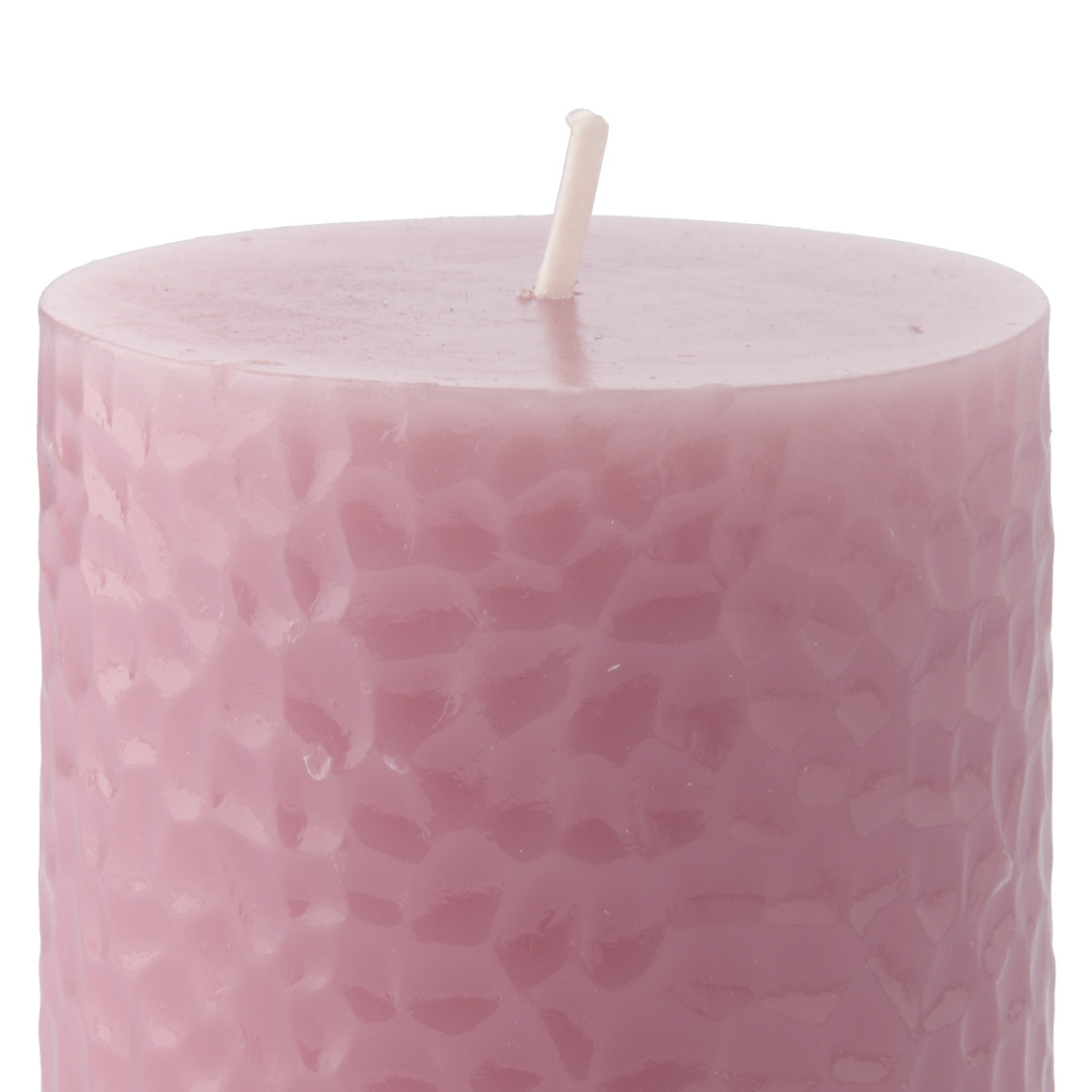 Stumpenkerze in Hammerschlag-Optik