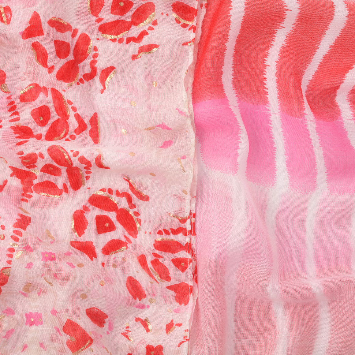 2 Damen Rundschals mit Allover-Print