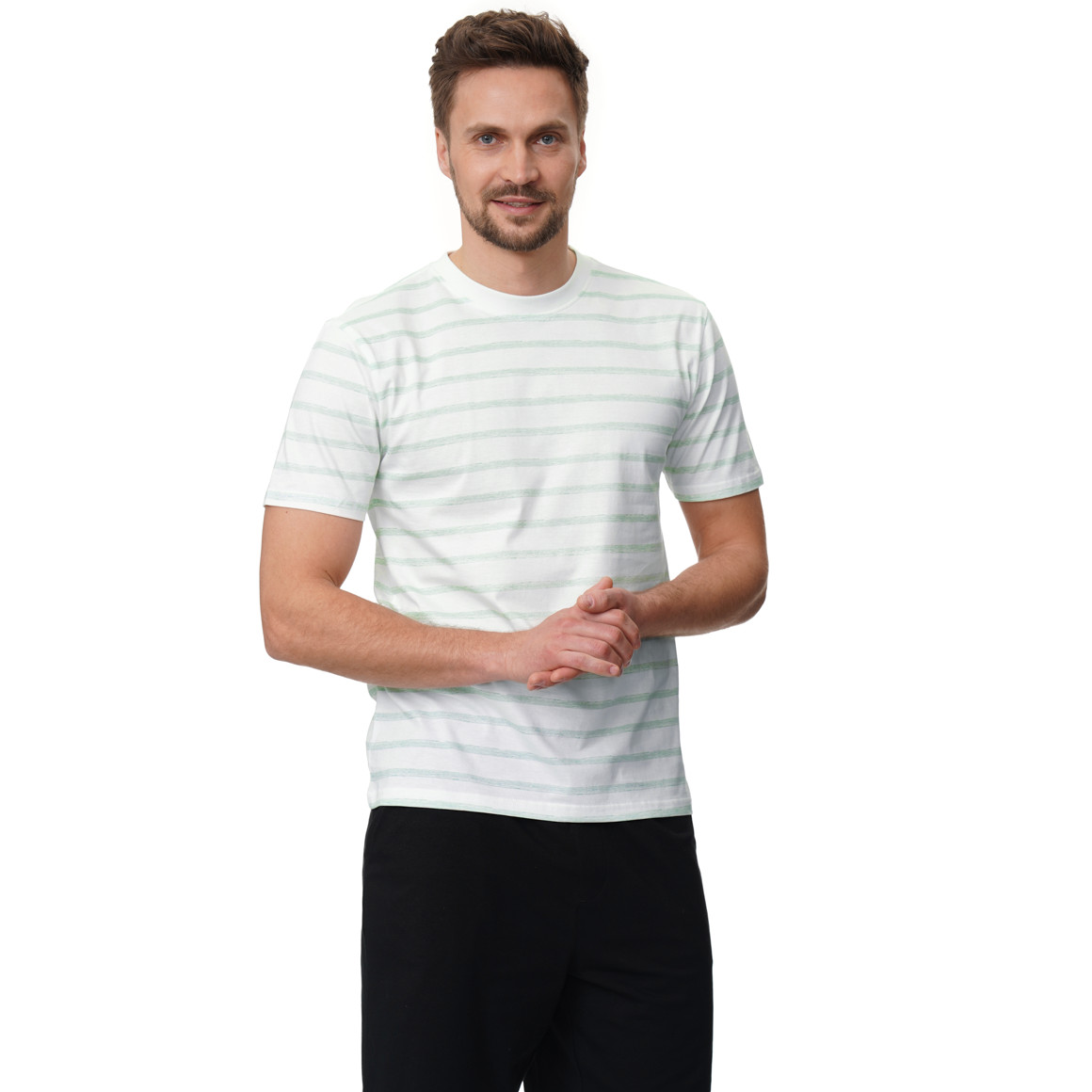 Herren Schlafshirt im Streifen-Look
