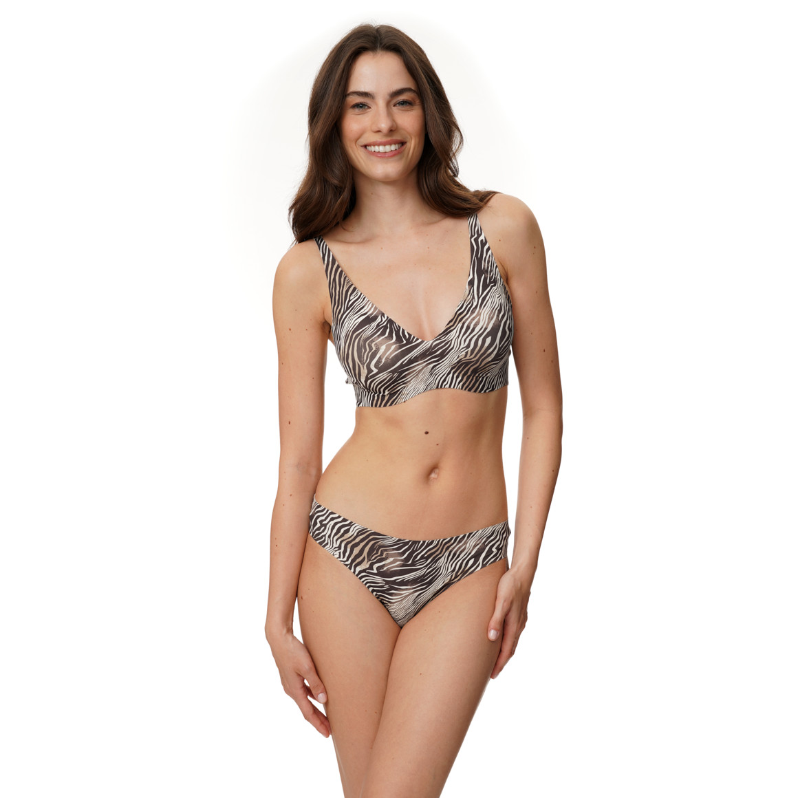 Naadloze bustier voor dames met zebraprint