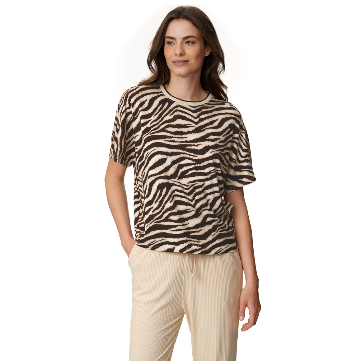 Slaapshirt voor dames met zebraprint