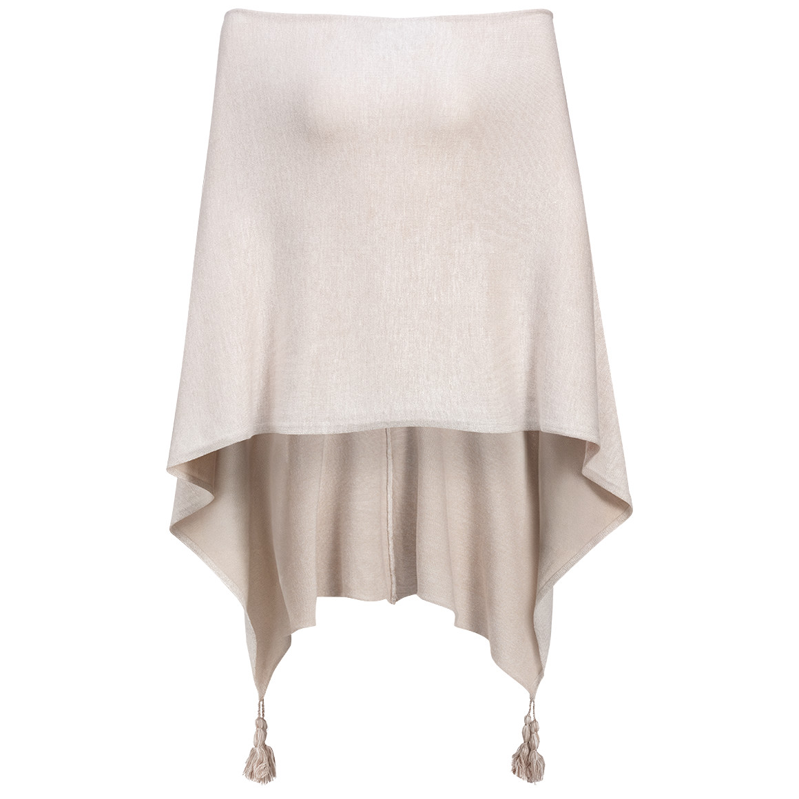 Damen Poncho mit Tasseln