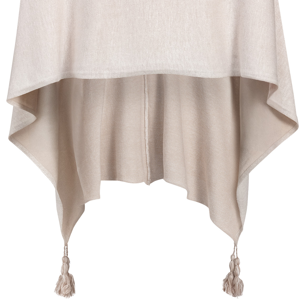 Damen Poncho mit Tasseln
