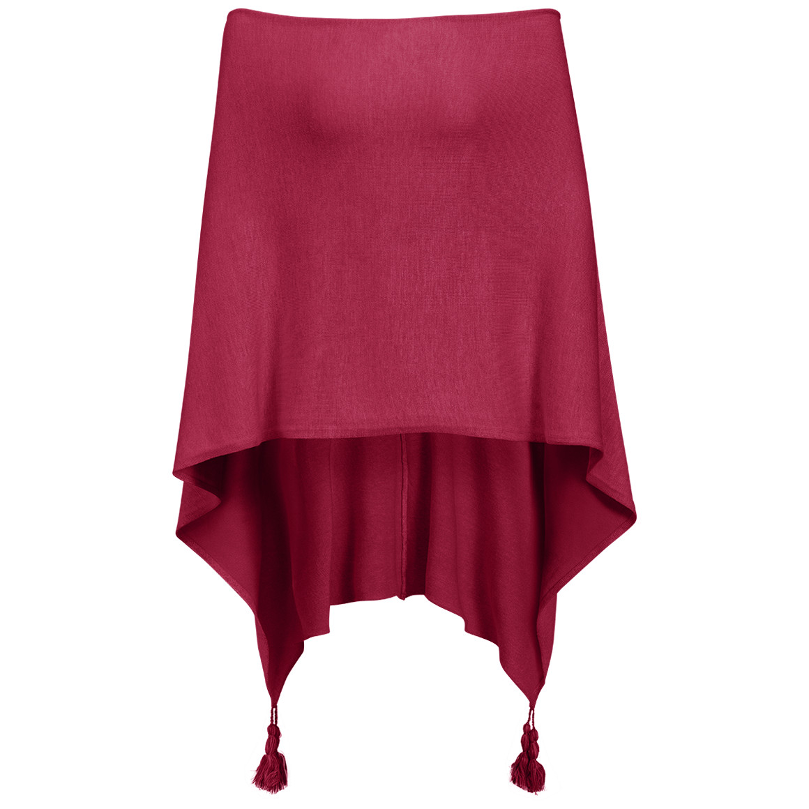 Damen Poncho mit Tasseln