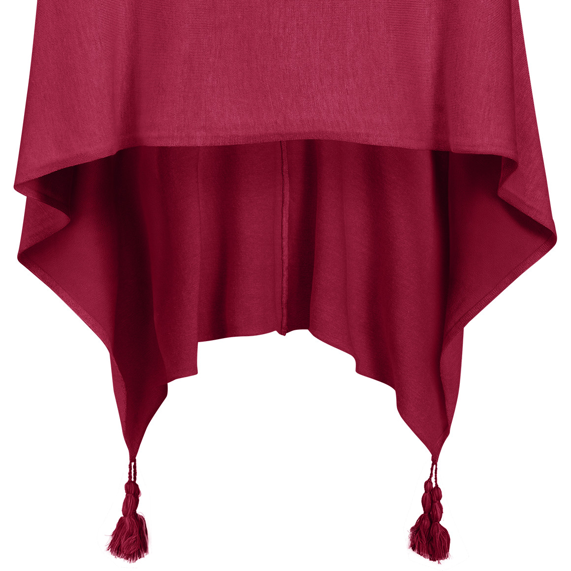 Damen Poncho mit Tasseln