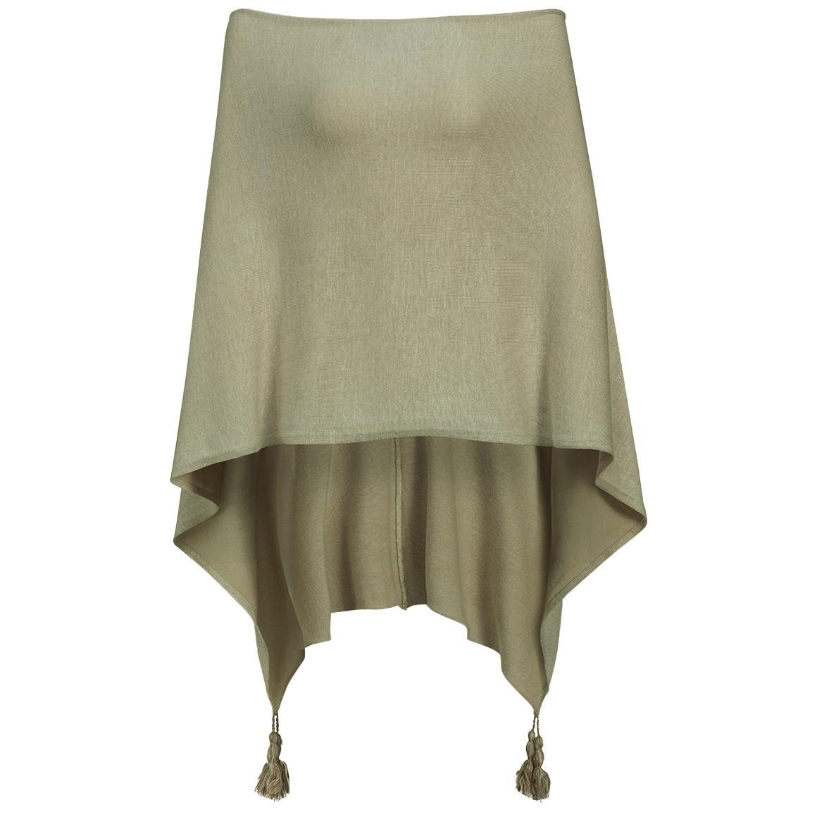 Damen Poncho mit Tasseln