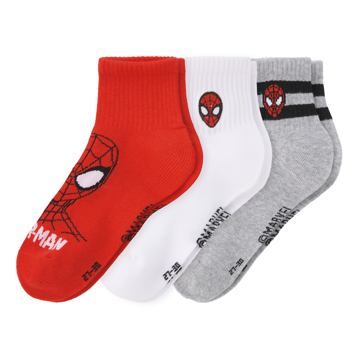 3 paar Spider-Man-sneakersokken, enkellengte