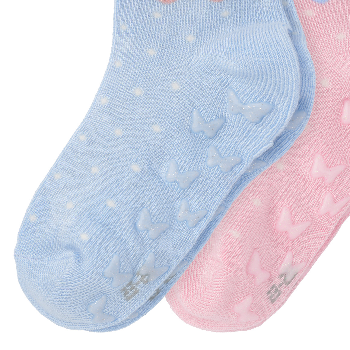 2 Paar Mädchen Stoppersocken knöchelhoch