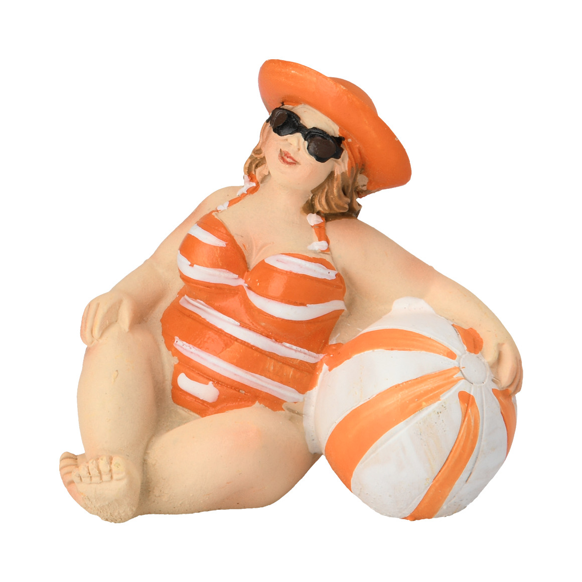Kleine Dekofigur Badefrau mit Ball