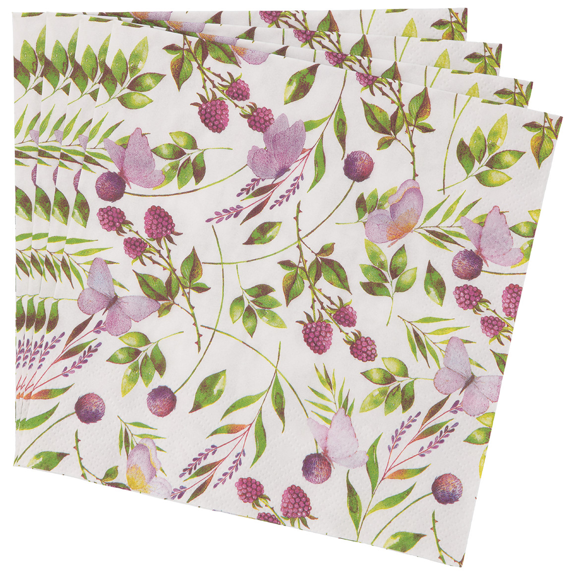 20 Servietten mit Himbeerdesign