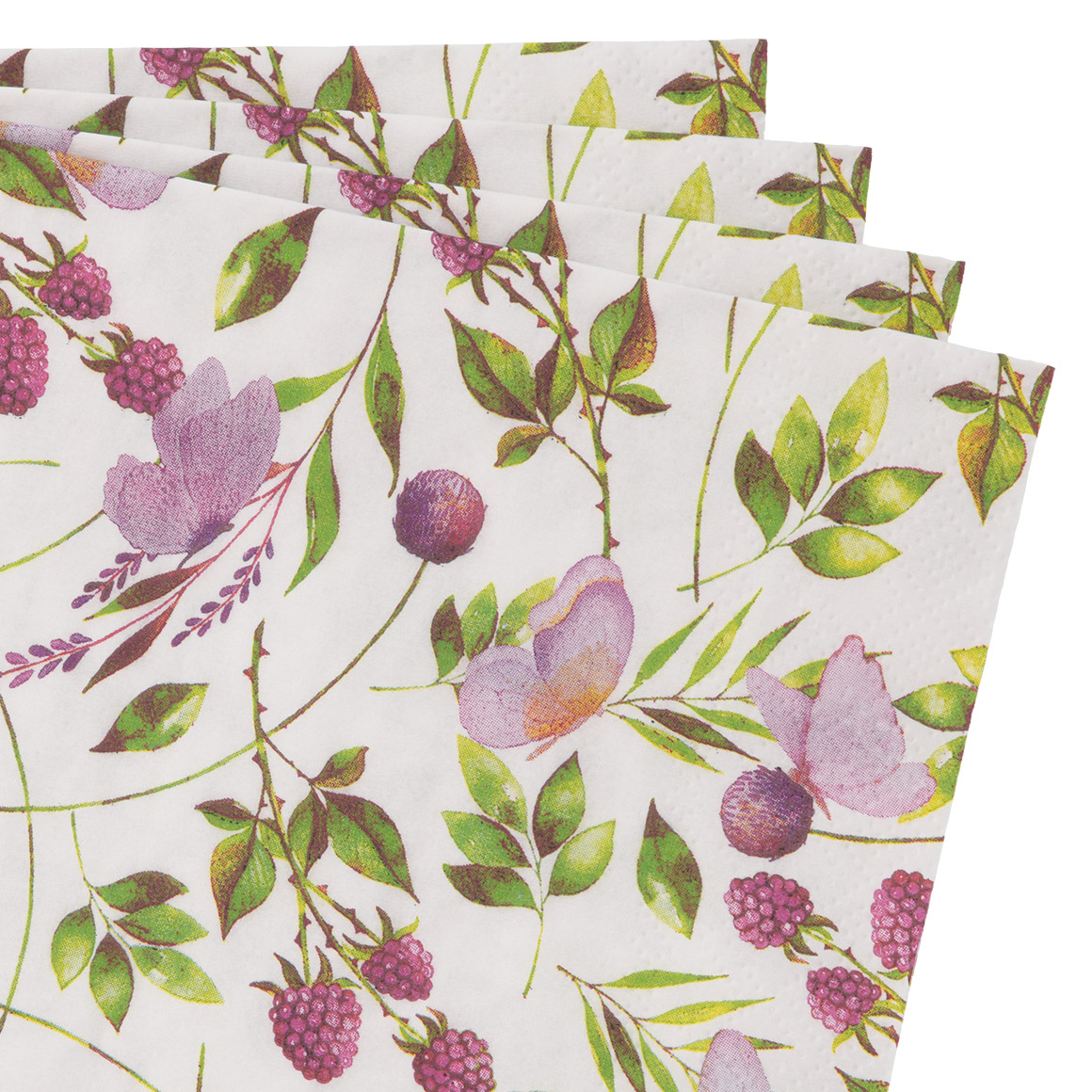 20 Servietten mit Himbeerdesign